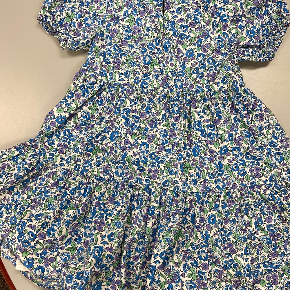 Girls J.Crew tiered puff sleeved dress small